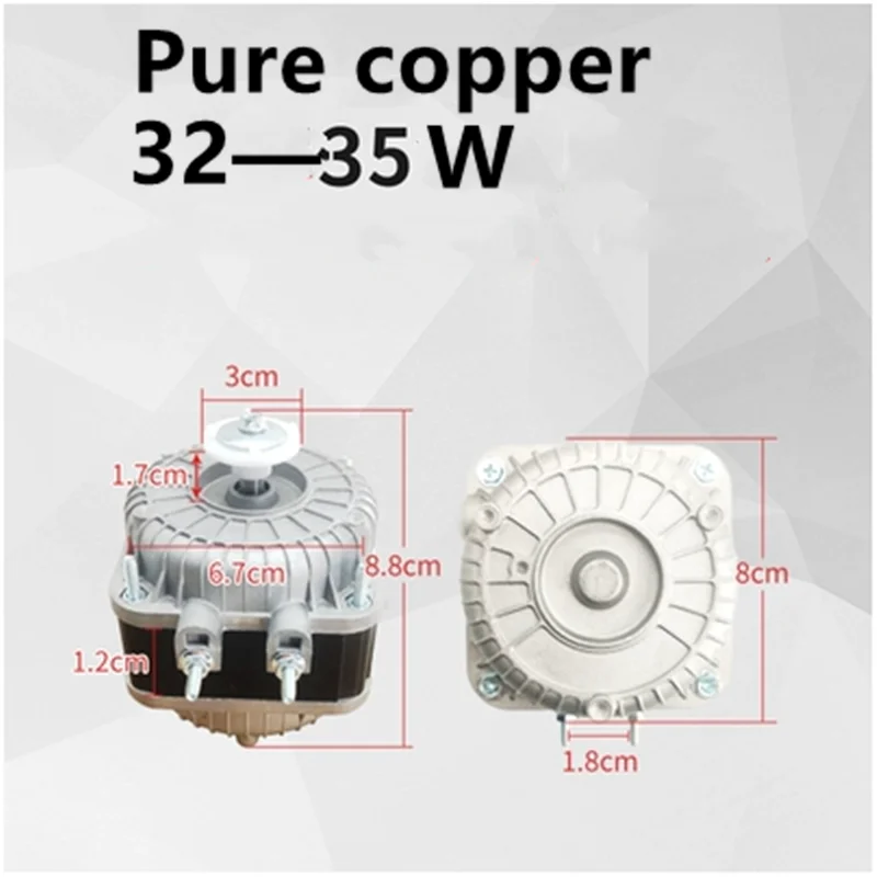 32-35W Pure Copper Motor With Fan Leaves Refrigerator Parts 100% New !