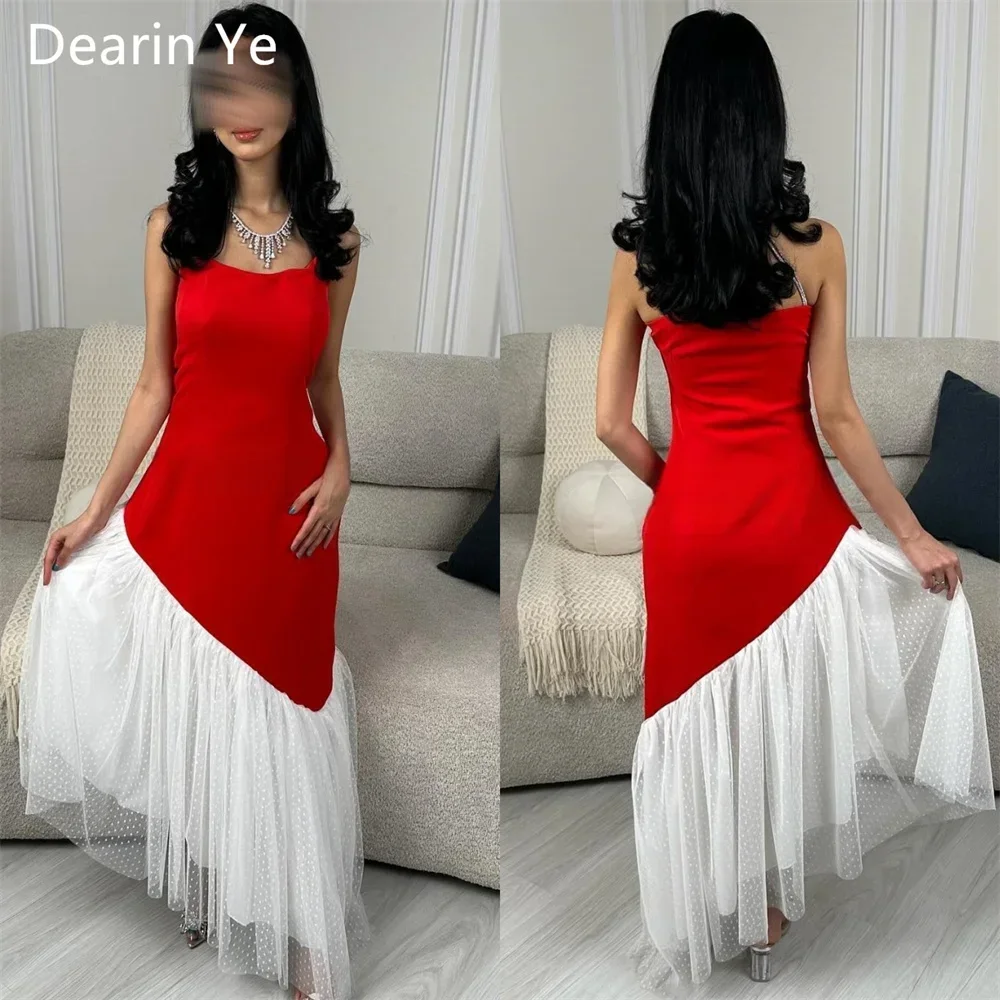 

Customized Saudi Arabia Prom Dress Dearin Strapless Column Ankle Length Skirts Tulle Bespoke Occasion Dresses Formal Evening Gow