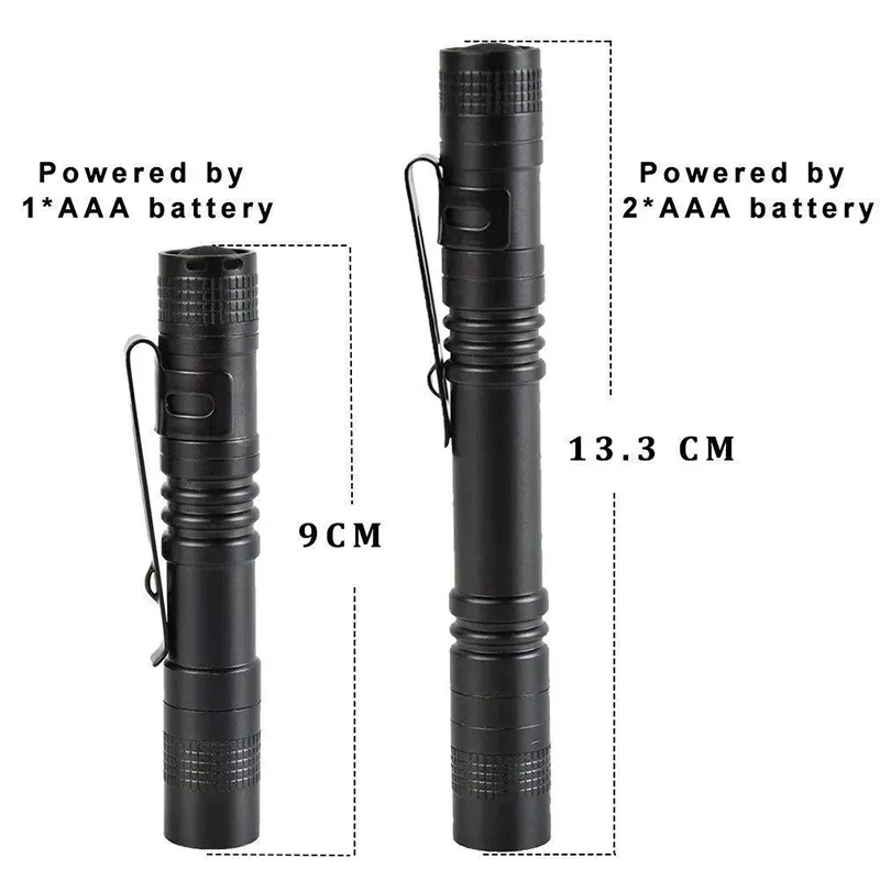 Imagem -04 - Portátil Mini Led Pen Lanterna com Clip Ultra Bolso Torch Handheld Torch Aaa Bateria Acampamento ao ar Livre Lâmpada de Emergência