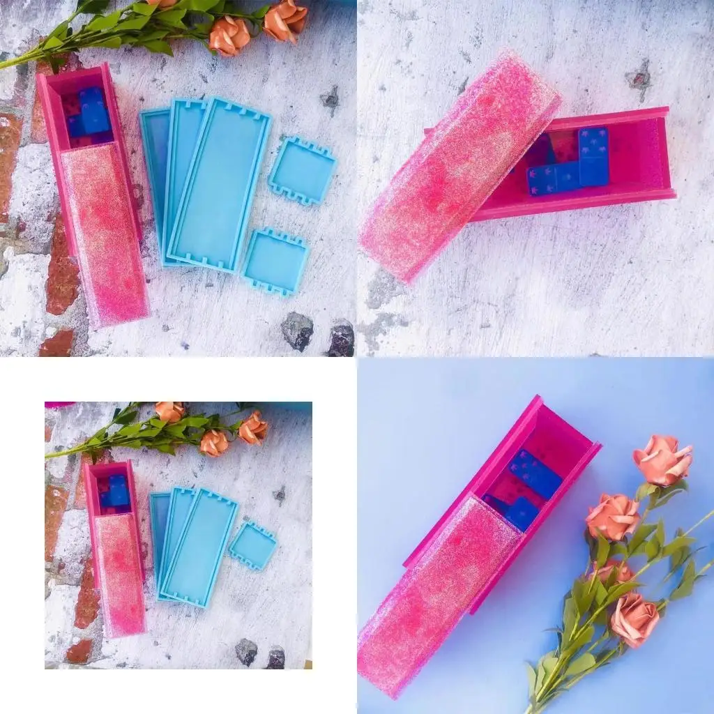 

J78F 1 компл. коробка для хранения домино форма для эпоксидной смолы контейнер силиконовая форма DIY ремесла литейные