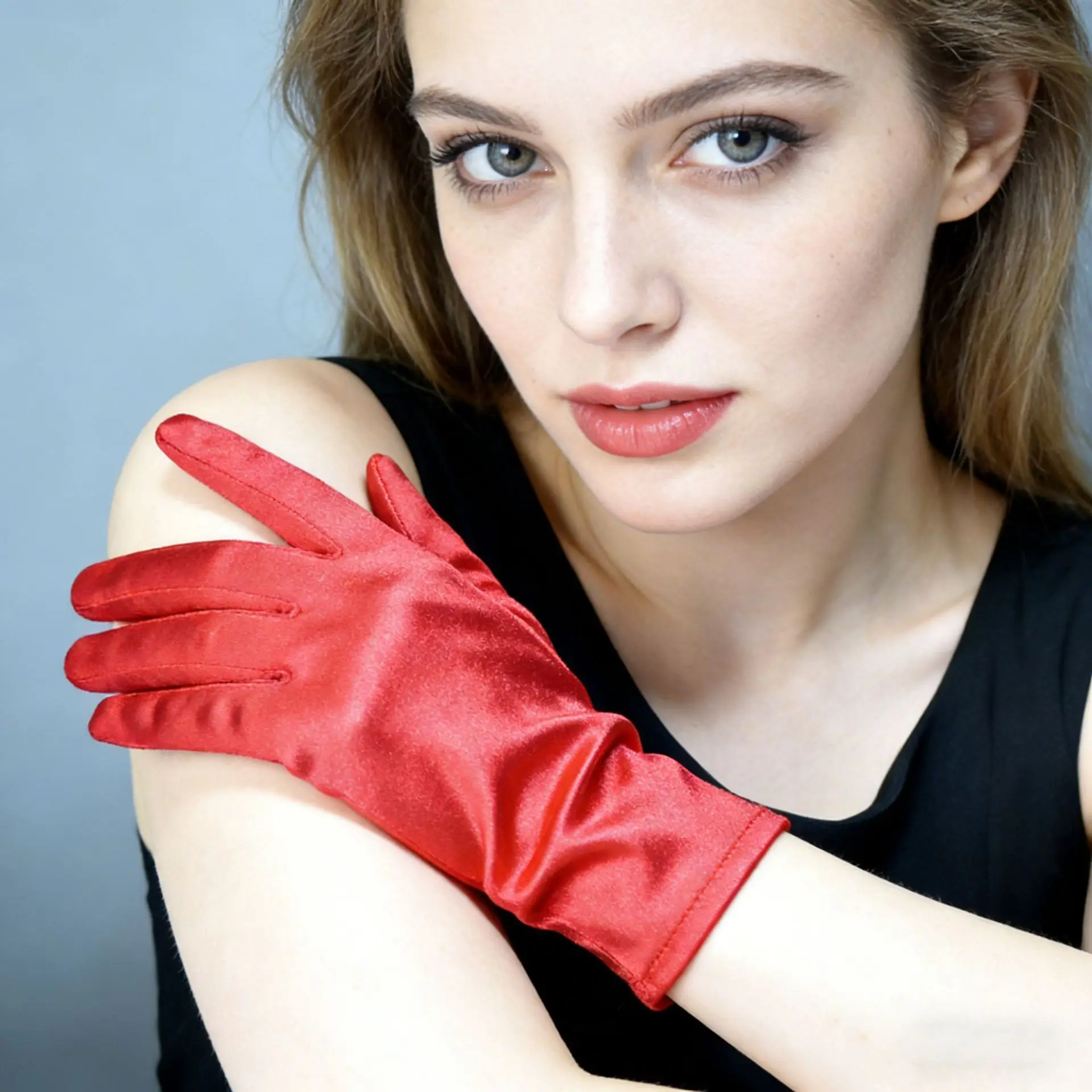 Short Satin Performance Etiquette Welcome Wedding Ladies Gloves Satin Cosplay Halloween 1920s Prom Gloves