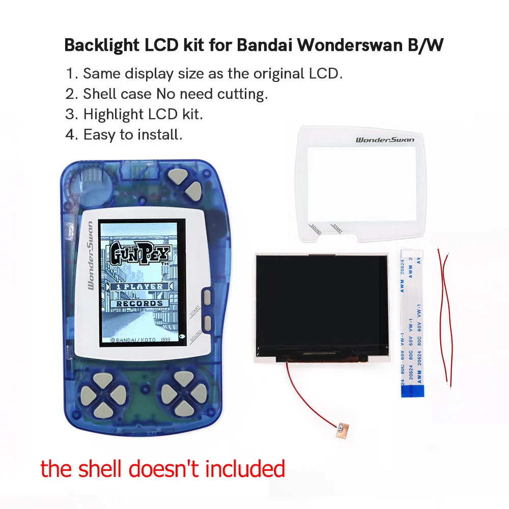 Zestaw podświetlenia ekranu IPS LCD WS Hightlight, regulacja jasności, do Bandai WonderSwan, do konsoli Wonder Swan. — zdjęcie produktu 6