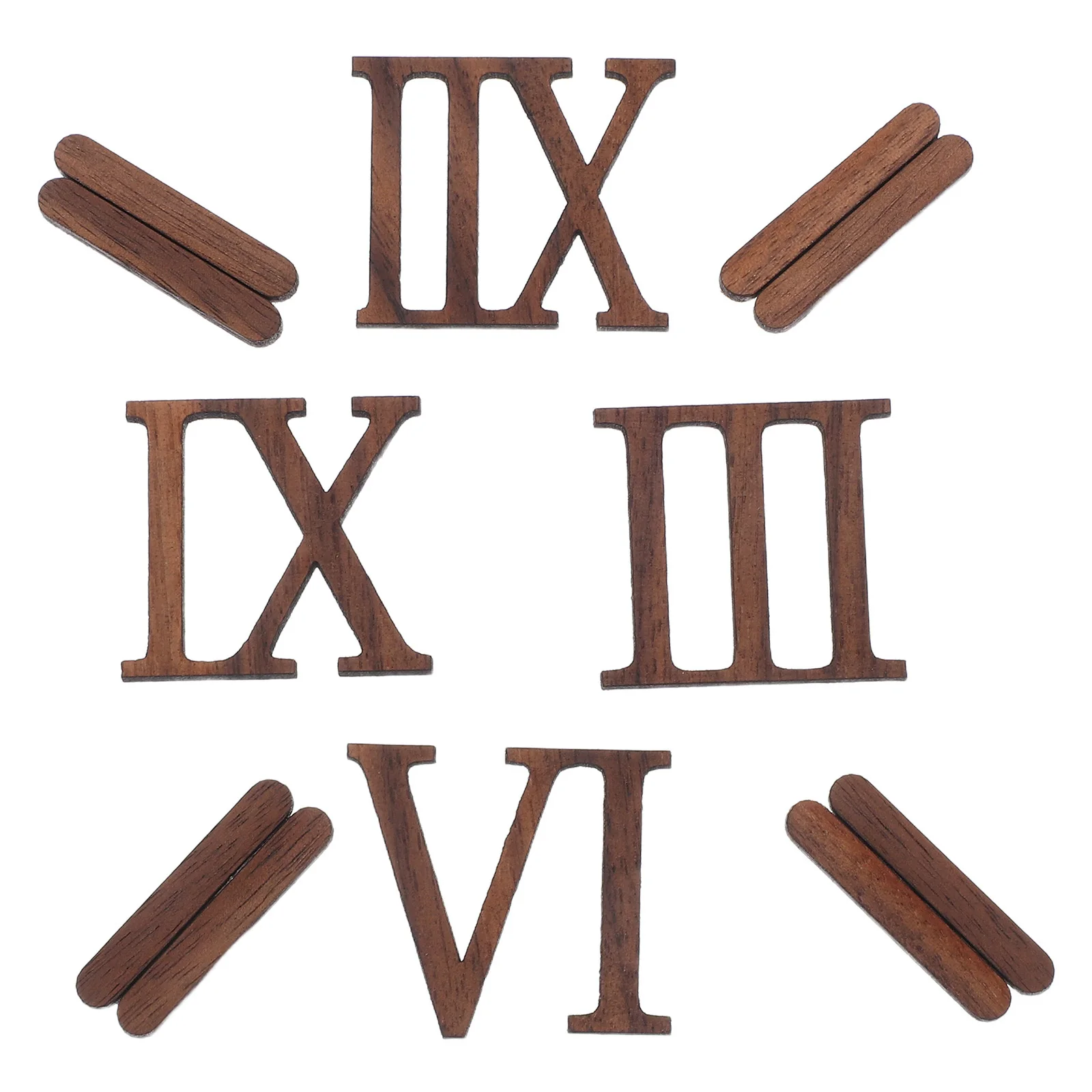 

12Pcs Roman Numerals Wooden Clock Numbers DIY Large Wall Clock Kit Unfinished Wood Shapes for Home Decoration Roman Numerals Kit