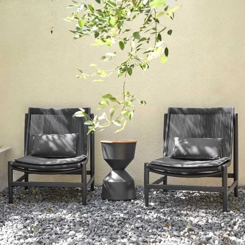 Outdoor sofa rattan garden courtyard new Chinese leisure rattan chair coffee table balcony three-piece hotel outdoor furniture