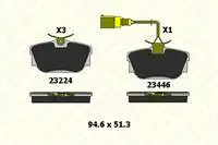 B2322417325 rear brake pad (FISLI) TRANSPORTER T4 MULTIVAN CARAVELLE 9704