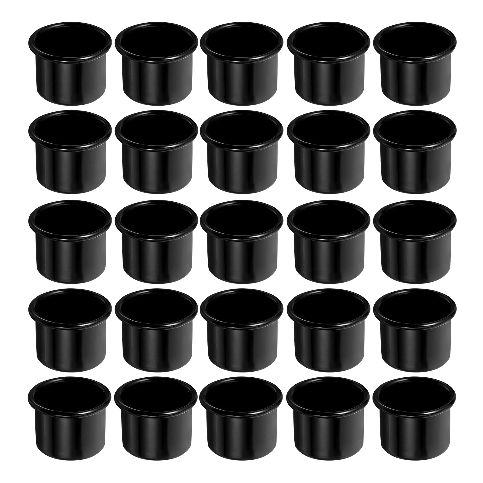 

30pcs Black C Holders Aluminum Tea Light Tin Containers C Insert Reusable Home Decor Wedding Party Chanukah