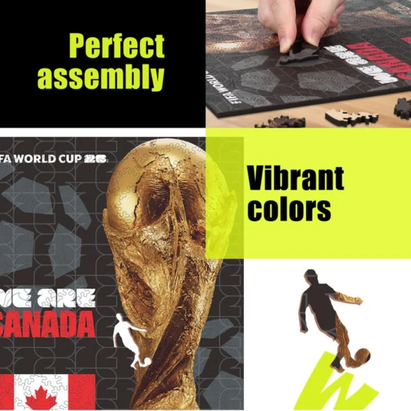 FIFA World Cup Canada Trophy Theme Wooden Jigsaw Puzzle Soccer Match Souvenir Puzzle Unique Collectible Gift for Football Fans view 2
