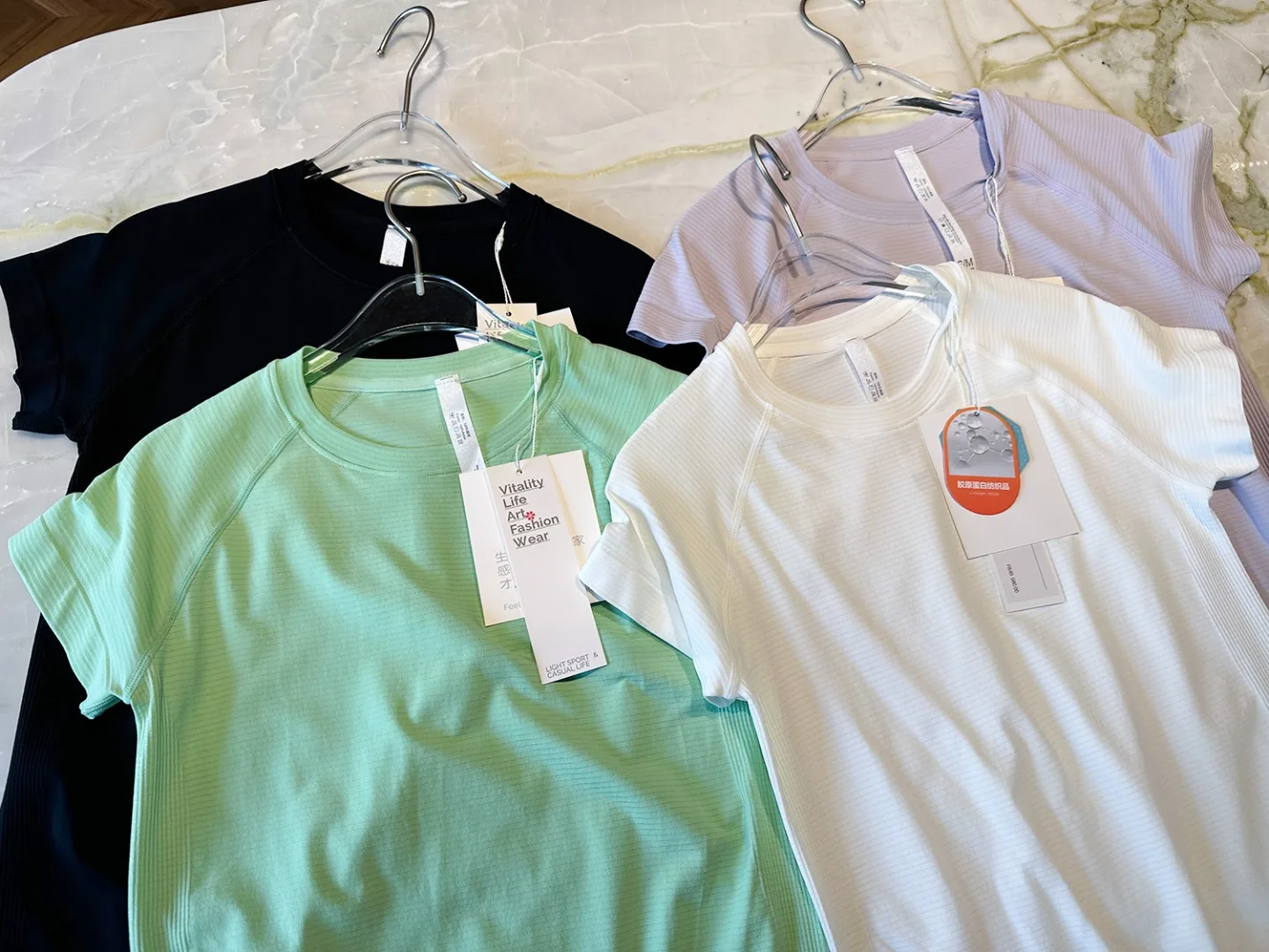 Slim Fit Ice Silk Protection solaire ort Sve T-shirt femme rond Ne Running Qui Dry Yoga Fitn haut de sport