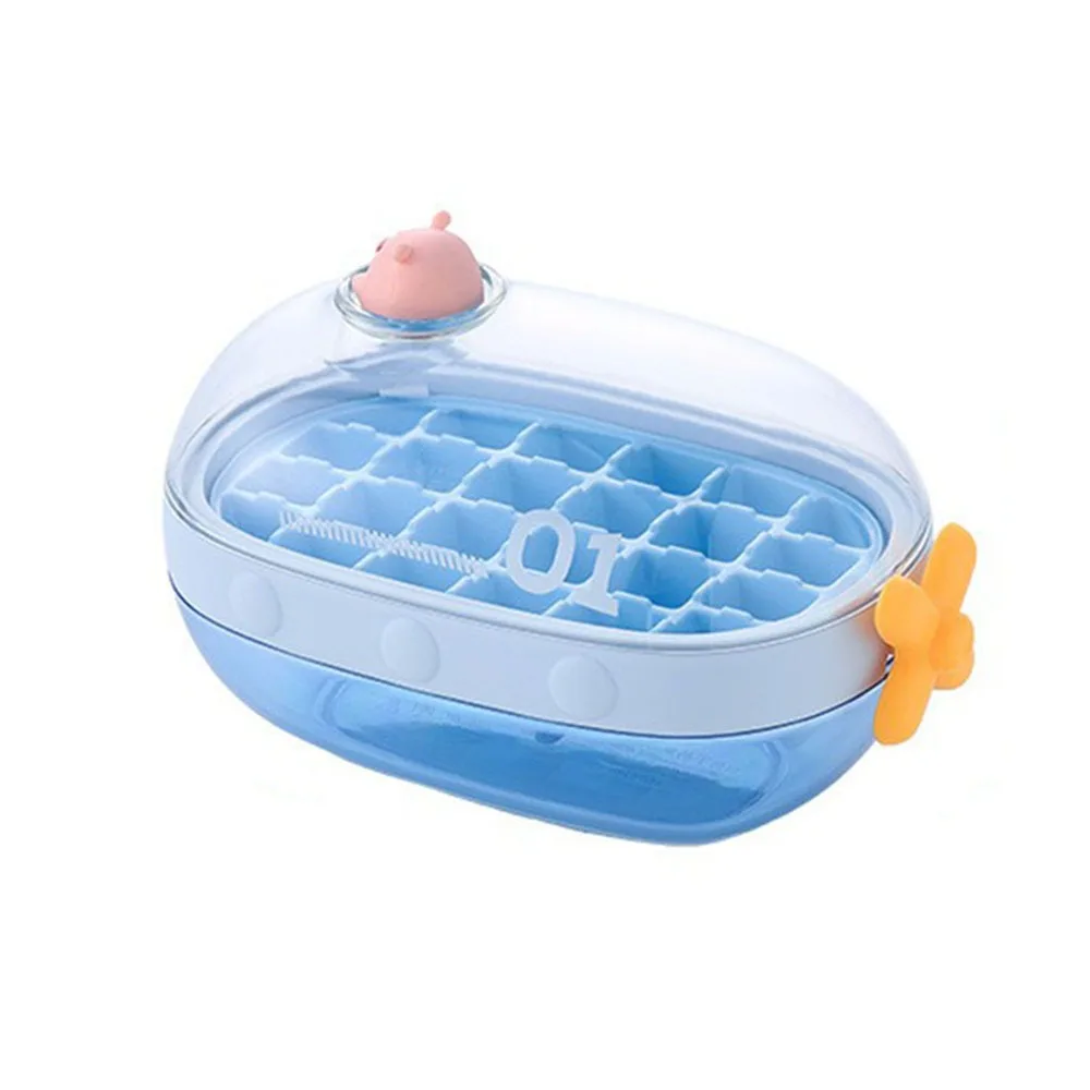 

Durable Rotating Knob Ice Cube Tray Easy Release With Lid And Bin Ice Cube Mold Large Capacity Food Grade Ice Storage Box Bar