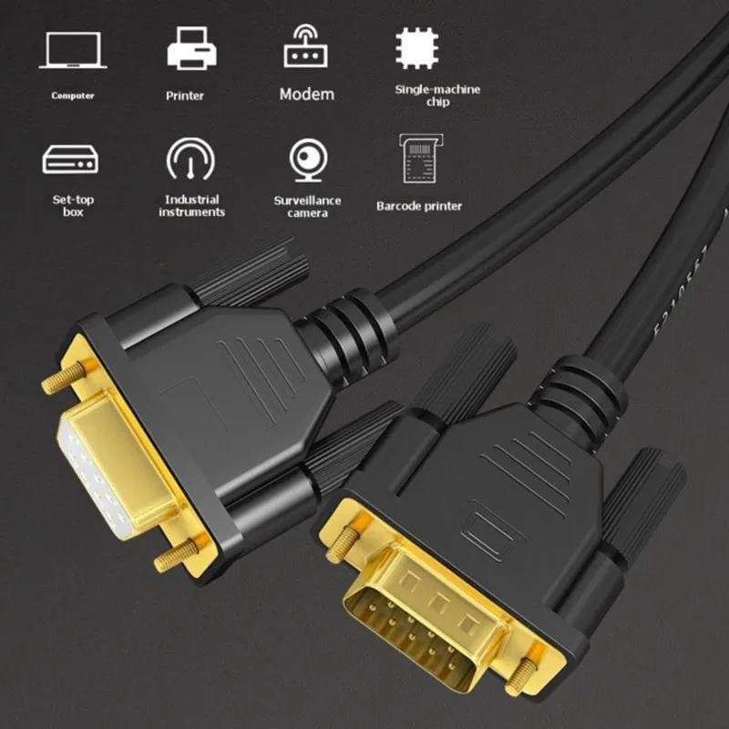 DT23 DB9 Extension Cable RS232 RS485 Serial Cable 9 Pin Male to Female Double Shielded for PC Industrial