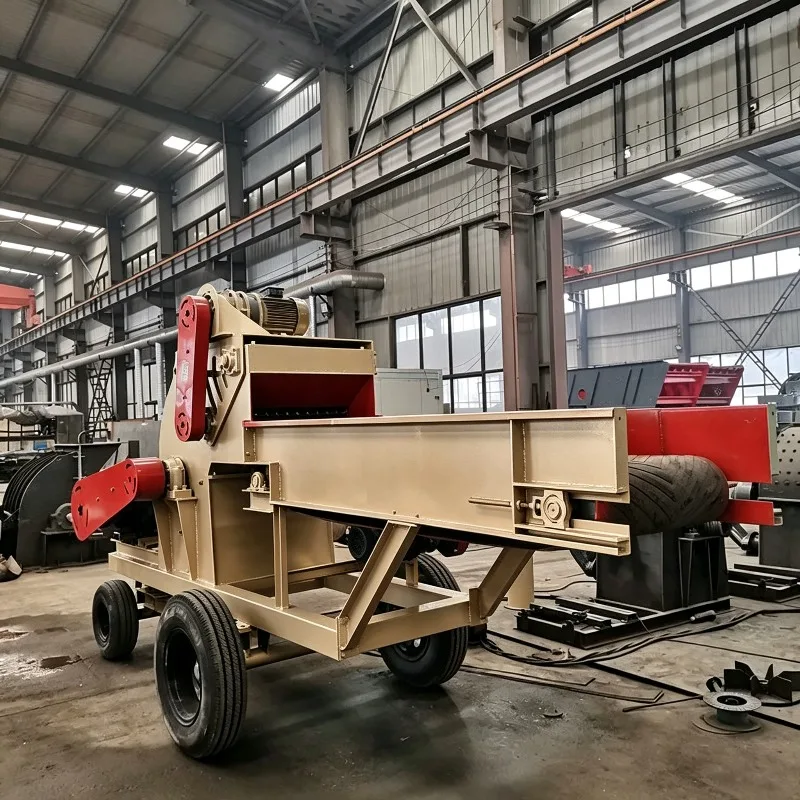 Nail-Tolerant Wood Shredder for Pallets/C&D Commercial Integrated Grinder Hammer Mill 6-10T/H Hydraulic Feeding Sawdust Crusher
