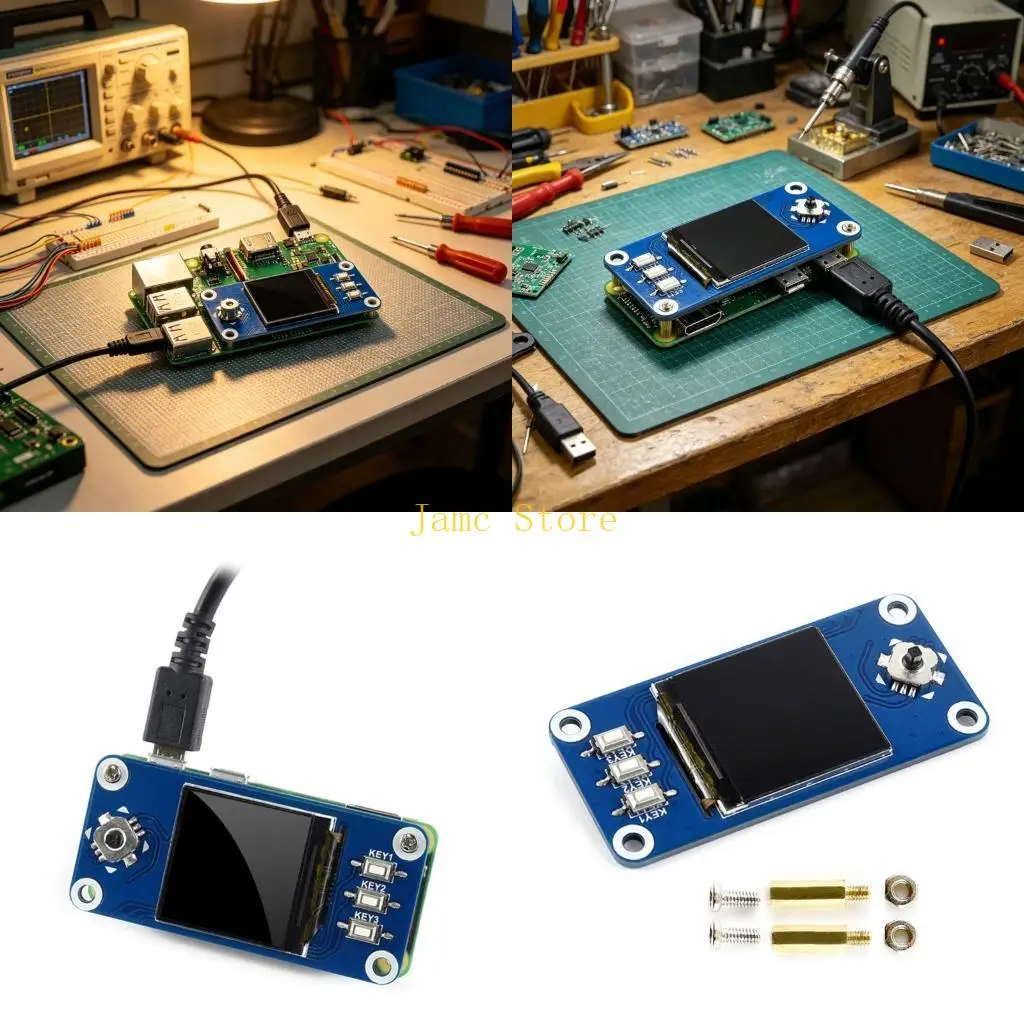 Ecran-lcd-ips-lx0b-13-pouces-resolution-240x240-pour-rpi-avec-boitier-metallique-module-d'extension-commandes