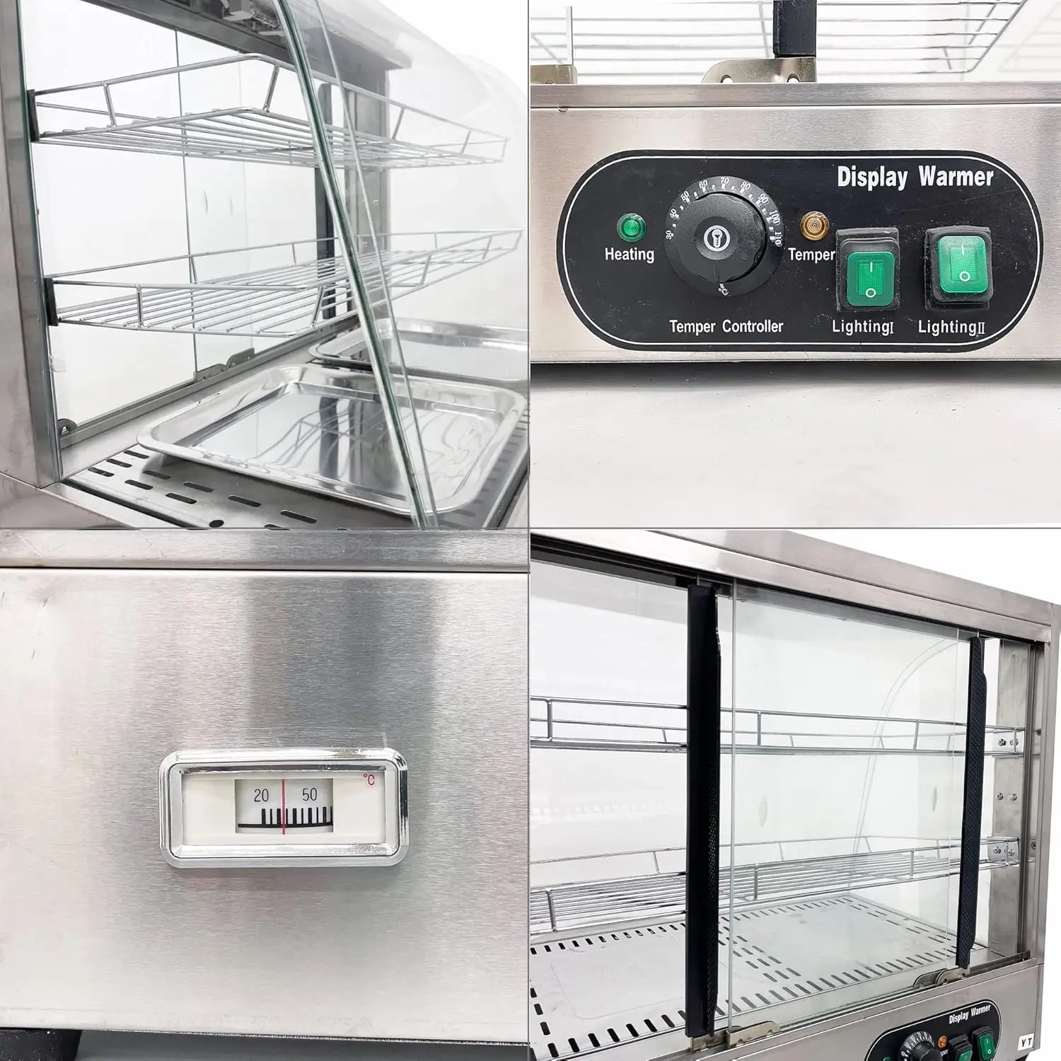 상업용 음식 보온 진열 케이스 3단 500W 전기 피자 보온 진열대 계란타르트 음식 진열 케이스