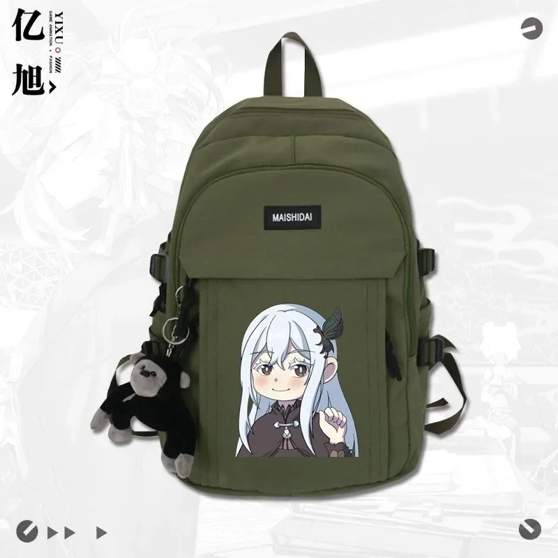 30×44×13cm Black White Green Red, Re:Life in a different world from zero, Kids Teens School Bags, Anime Backpacks Girls Boys