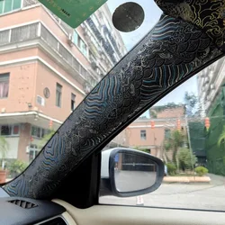 Car Interior Stickers China High-grade Brocade Satin Embroidery Stickers Self-adhesive Fabric Stickers Universal AB Pillar Backi