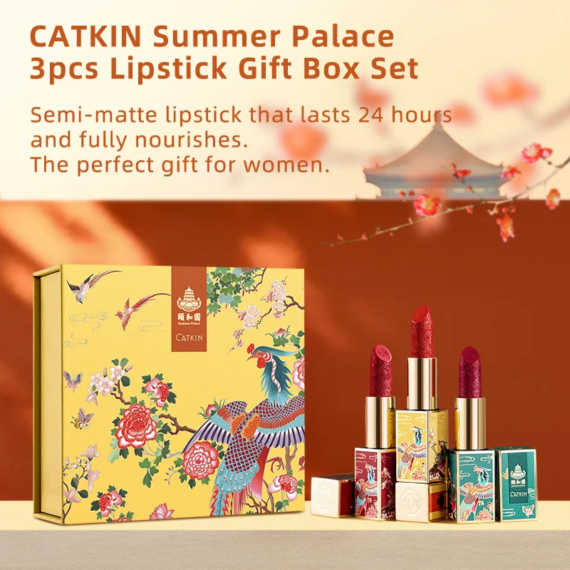

CATKIN Summer Palace Lipsticks Semi-Matte Lipstick Long Lasting for 24H，Lightweight Soft and Ultra Hydrating Lipsticks