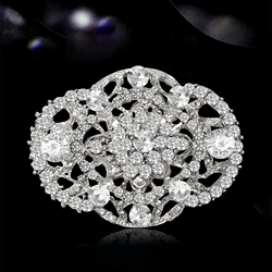 Luxurious Rhinestone Palace Crystal Glass Brooches for Women Unisex Elegant Bridal Pins Event Party Decoration Clothes Accessory