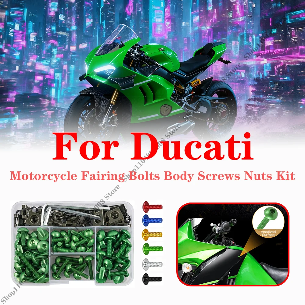 

177PCS M5 M6 Motorcycle Fairing Bolts Screws Kit Body Nuts Fastener Clips For Ducati DesertX Monster Streetfighter Multistrada
