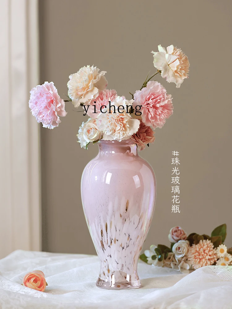 

XL light luxury high-end vase ornament living room flower arrangement water care decorative glass bottle
