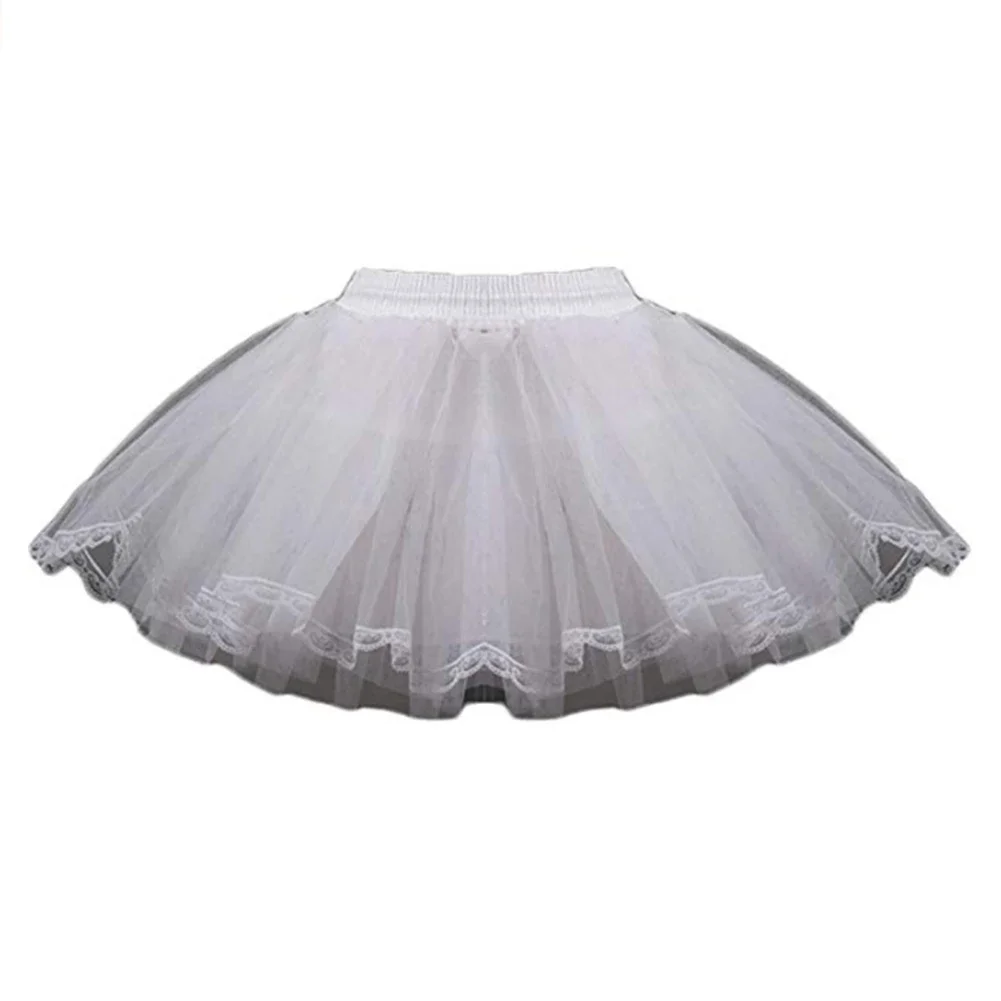 Petticoat Children 3 Layers Hoopless Short Petticoats Flower Girl Dress Crinoline for Wedding Little Girls/Kids/Child Underskirt