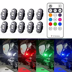 Motorcycle LED RGB Warning Light Universal Car Flash Signal Light Drone With Remote Strobe Light 7 Color Indicator Safety Lights