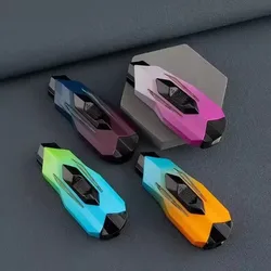Silent Transparent Oil Tank Inflatable Lighter Windproof Jet Blue Flame Silent Portable Outdoor Lighter Fashionable Men's Gift