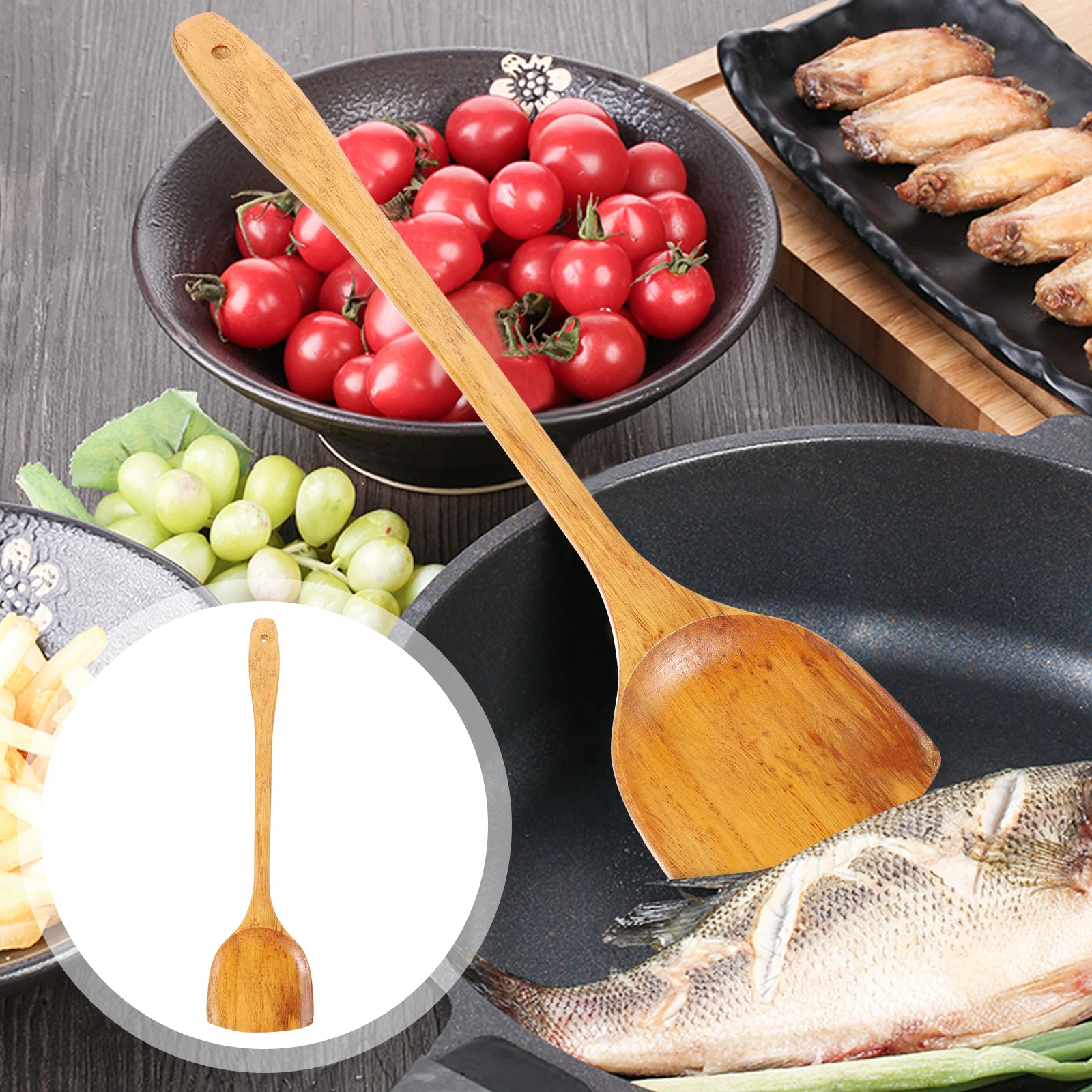 

2 Pcs Wood Spatula High Temperature Resistant Anti Cracking Kitchen Cooking Utensils Baking Pastry Tools Wooden Tool