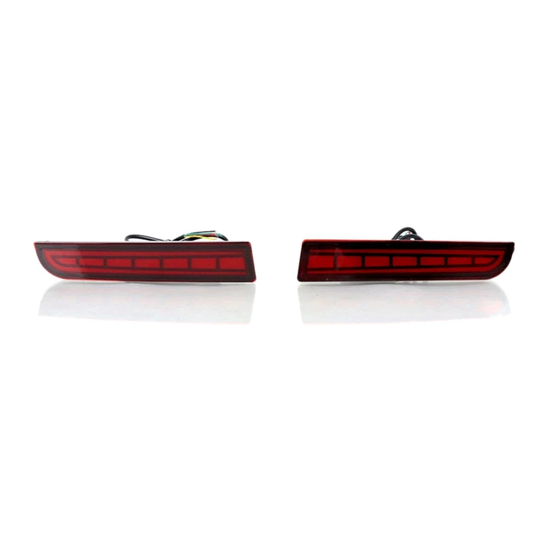 Rear Bumper Reflector Brake Lights Sequential Turn Signal Light For Mitsubishi Lancer 2008-2017 Evolution X 2011-2012