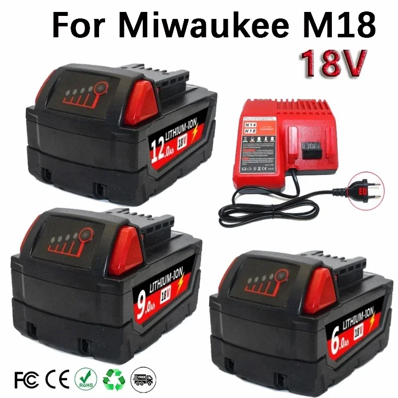 

100% для Milwaukee M18 18 В 12000 мАч 18650 сменная литиевая батарея для Milwaukee 48-11-1860 48-11-1850 48-11-1840 аккумулятор для инструментов