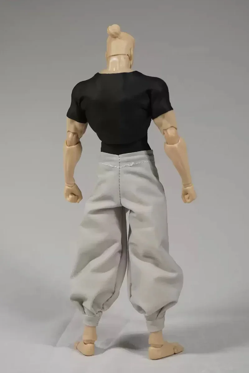 Romankey 1/12 Maßstab Männlich Schwarz Enges T-Shirt Graue Hose Bloomers Kostüm Anzug Kleidung Modell für 6" Actionfigur Körperpuppe