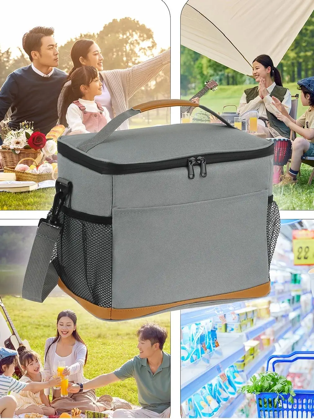 

Fashion Large Capacity Leakproof Lunch Cooler Bags for Women Men Outdoor Travel Picnic Thermal Insulation Bag Box