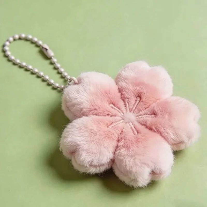 Jubiläums-Kirschblüten-Blumen-Lazy-Bear-Rilakkuma-Plüschtier-Schlüsselanhänger, Sakura-Pfirsichrosa Bär Stofftier-Anhänger
