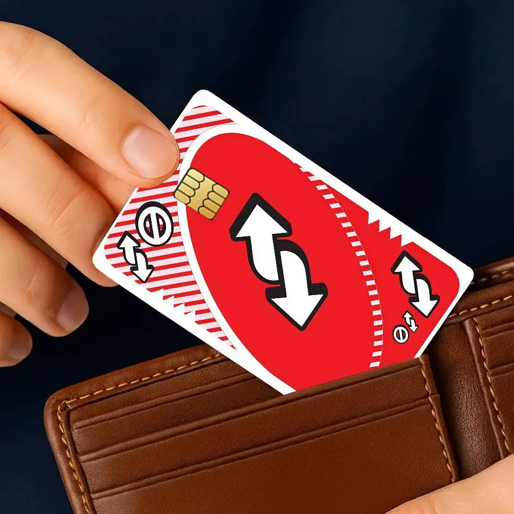 Game U-NO Credit Card 4PCS Anti-scratch Waterproof  Stickers for Bank Debit Decorative Protection