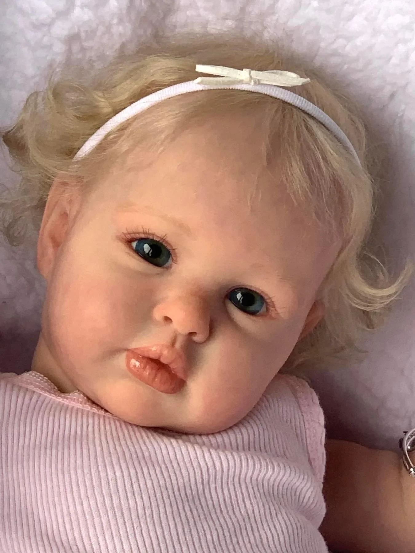 DLS 24Inch Reborn Baby Doll Finished Doll Ellie Toddler Lifelike Soft Touch 3D Skin Art Doll with Hand Root Hair