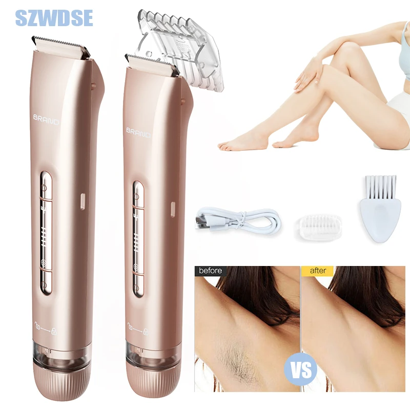 

NEW 2 in 1 Women Epilator Lady Shaver Bikini Trimmer Facial Groin Hair Trimmer for Women Full Body Lady Shaver Grooming Kit