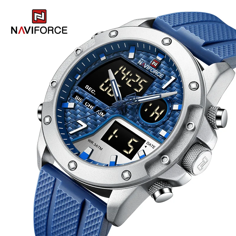 

NAVIFORCE Luxury Brand Men Sport Watch Fashion Quartz Digital Analog Clock Waterproof Date and Week Wristwatch Relogio Masculino