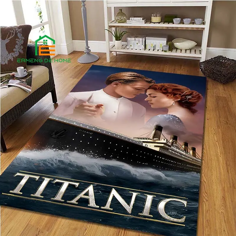 Titanic Pattern Rug for Bedroom Living Room Carpet for Kitchen Floor Mats Home Decor Non-Slip Floor Pad Rug 15 Sizes