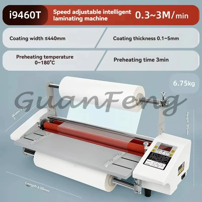 110V 220V 9460T A2 Four Roll Hot Cold Laminating Machine Paper Photo Laminator For Film Rolling Lamination