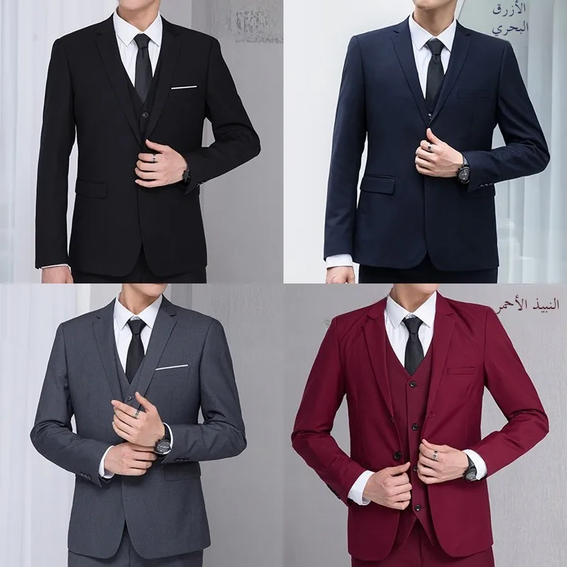 Nouveau costume pour hommes Jaet étudiant mariage omsmen vêtements de travail coupe ajustée Busin décontracté Long Sve costume à deux boutons