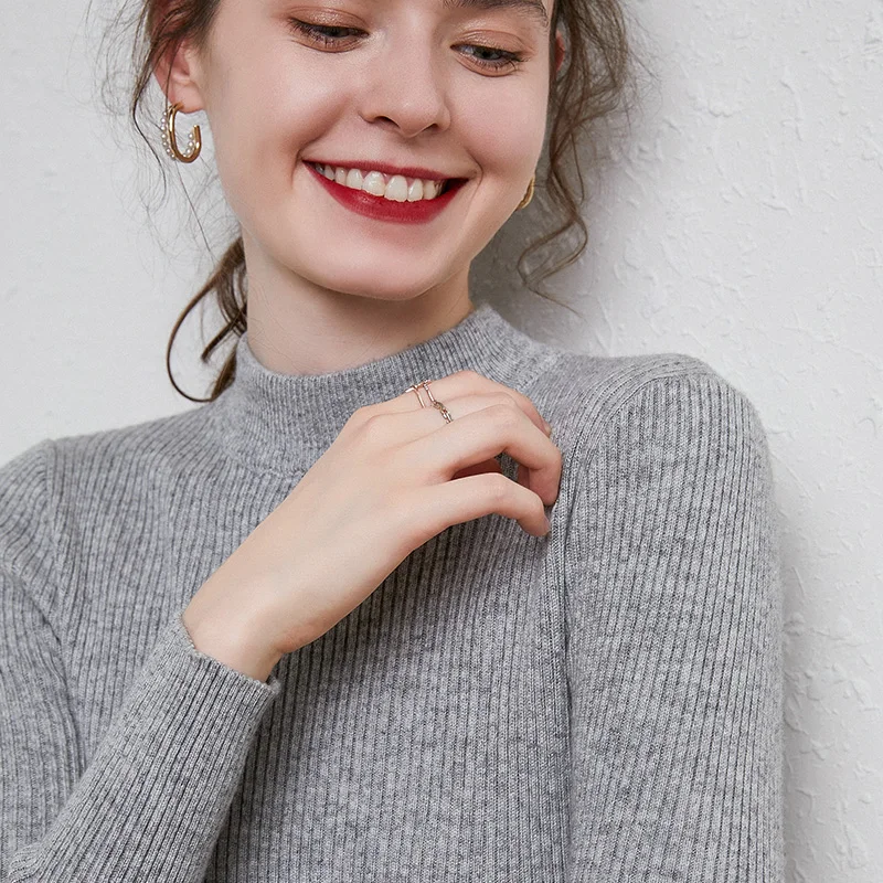 

Women Ruffle Turtleneck Sweaters Autumn Winter Korean Slim Pullover Women Basic Tops Casual Soft Knit Sweater Soft Warm Jumper