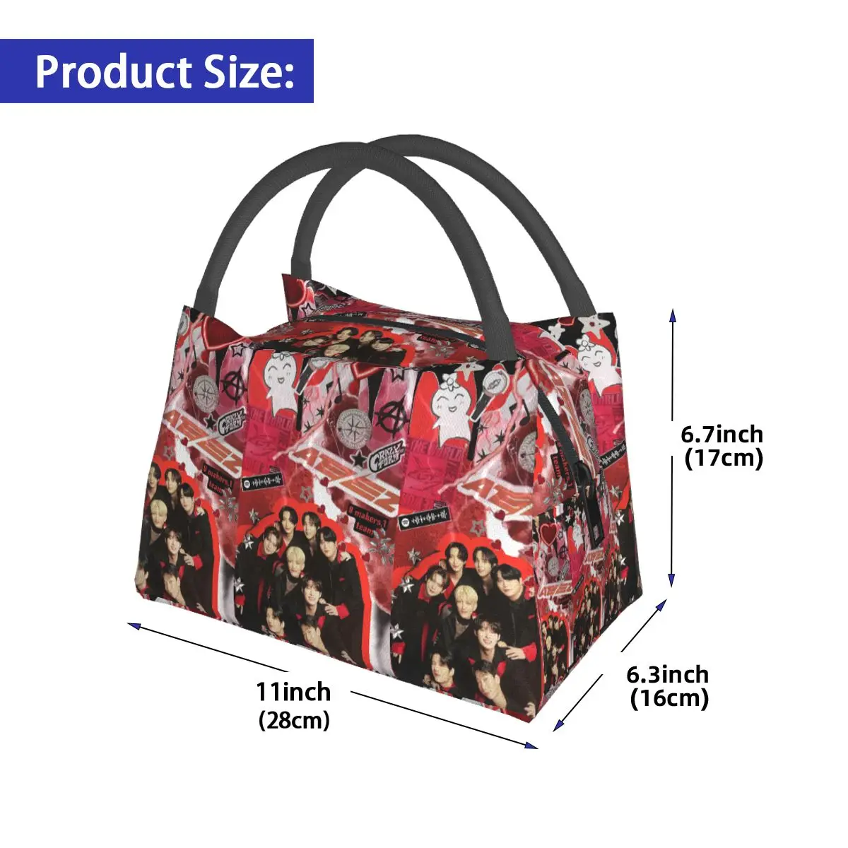 Kpop Star Singer Idol ATEEZ ATINY Insulated Lunch Bag for School Bento Storage Food Boxes  Cooler Thermal Lunch Box Tote