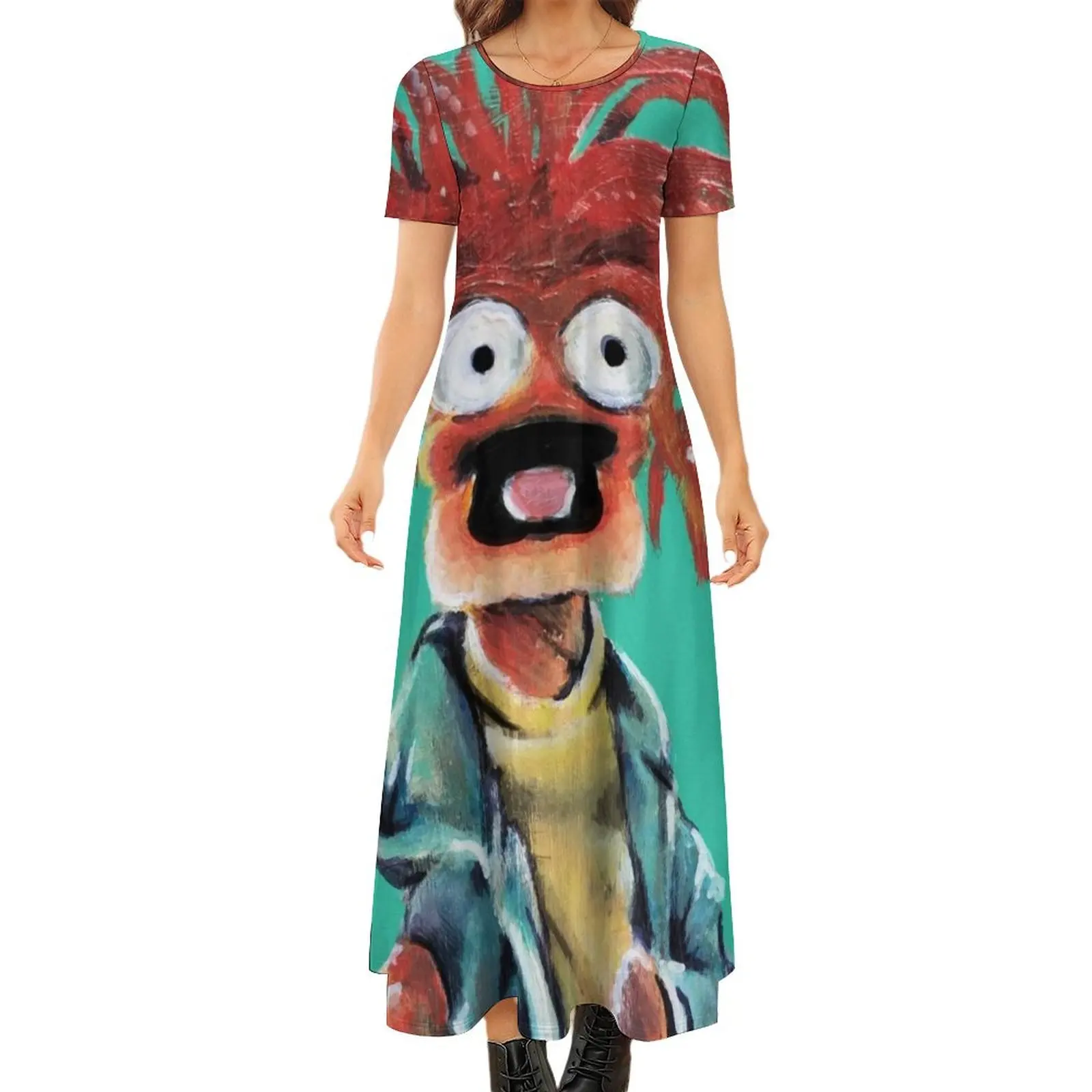 

Pepe The King Prawn Fan Art Round Neck Short Sleeve Dress summer dresses for women 2024 Womens dresses Women"s dresses