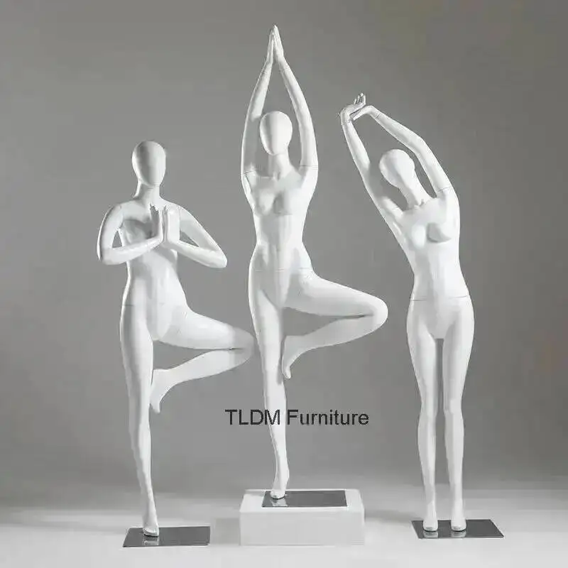 Exercise Female Mannequins Full Body Clothing Yoga Display Rack Clothing Store Female Model for Women's Clothing with Metal Base
