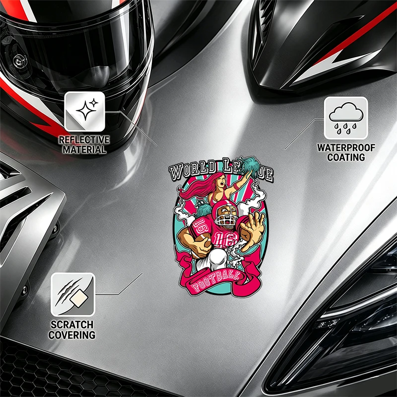 Waterproof Self-adhesive World League Football Player Sticker for Car Motorcycle Helmet Decoration