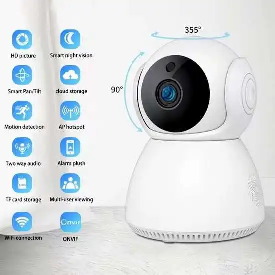 2MP 1080P V380 Wireless  Intercom PTZ IP Camera IR Night Vision Motion Detection Home Security Alarm  Baby Monitor Auto Tracking