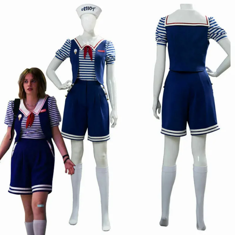 Uniformes de Cosplay de Halloween, uniforme azul marino, Cosplay de Robin Scoops Ahoy, disfraz de Halloween, uniforme, vestido elegante