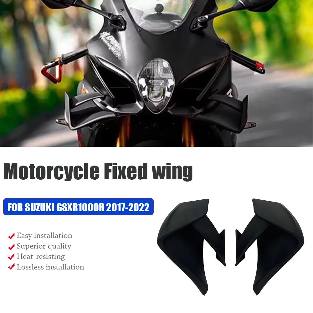 

Fit For SUZUKI GSXR1000R GSXR1000S 2017-2022 Motorcycle Accessories Fixed Wing Fairing GSX-R1000 Winglets Aerodynamics Aileron