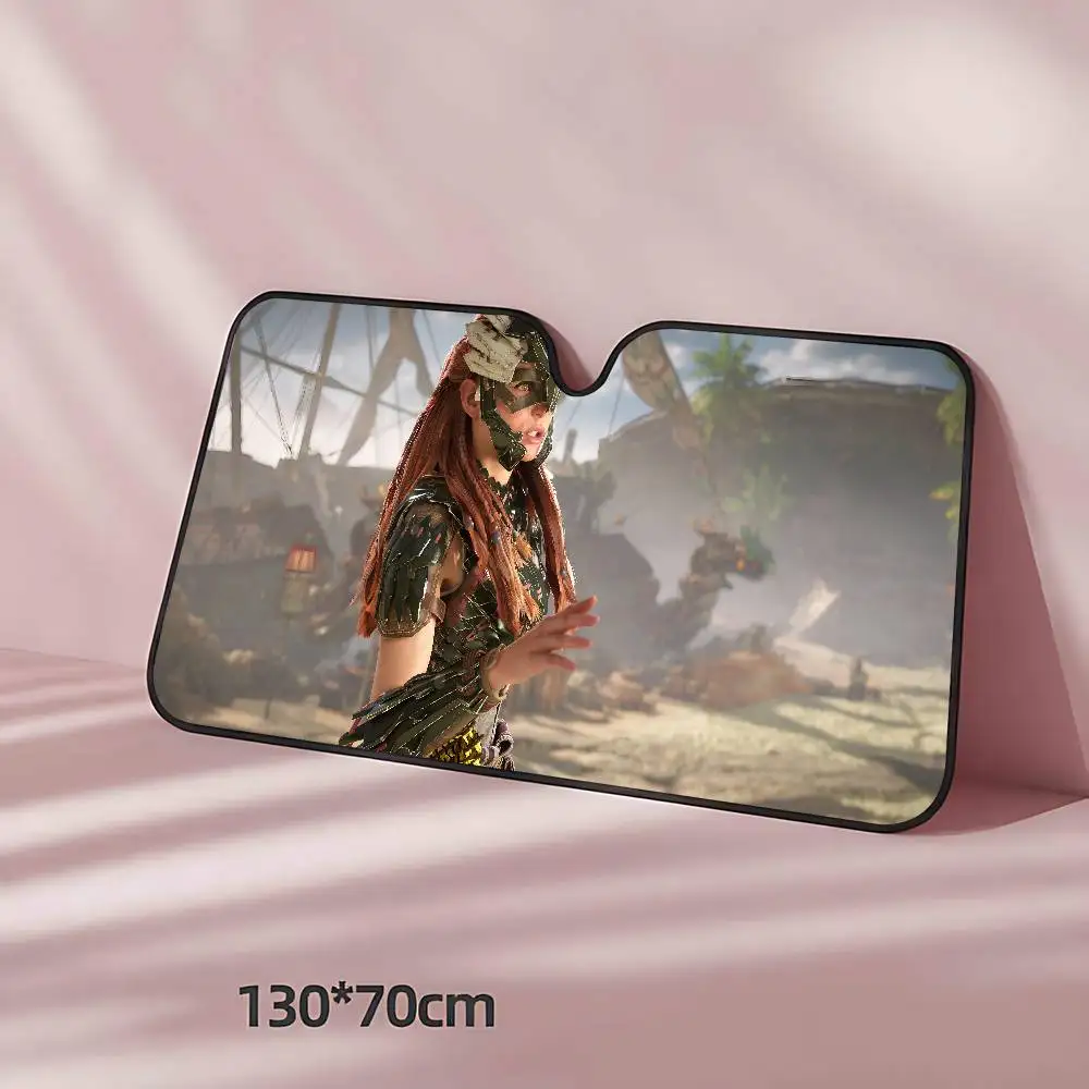 H-Horizon Forbidden West Car Sunshade 130x70 سنتيمتر سيارة ظلة غطاء الزجاج الأمامي UV حماية السيارات قناع اكسسوارات للسيارات #6