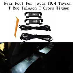 Bright Light 2pcs LED Footwell Lighting + Cable Rear set for T-ROC Jetta Polo T-Cross Enyaq