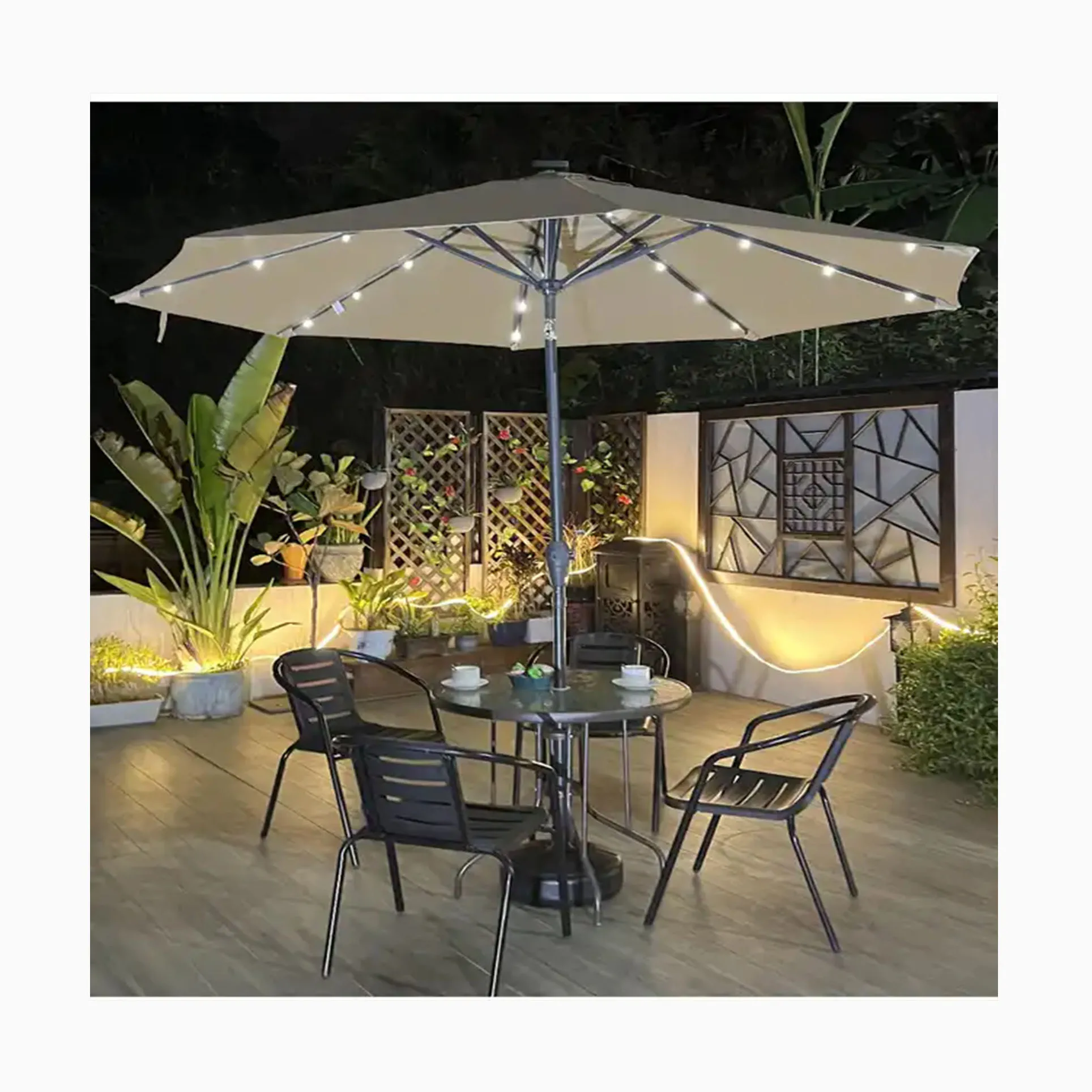

[ IMPRESSIVE]Practical Outdoor Center Hole Table Umbrella Sun Shade Parasol Outdoor Patio Garden Leisure Furniture